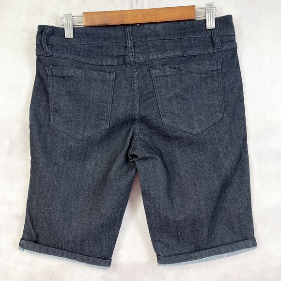 Mudd Low Rise Denim Bermuda Shorts Juniors Size 9 Dark Wash Retro Summer Y2K - Picture 4 of 8